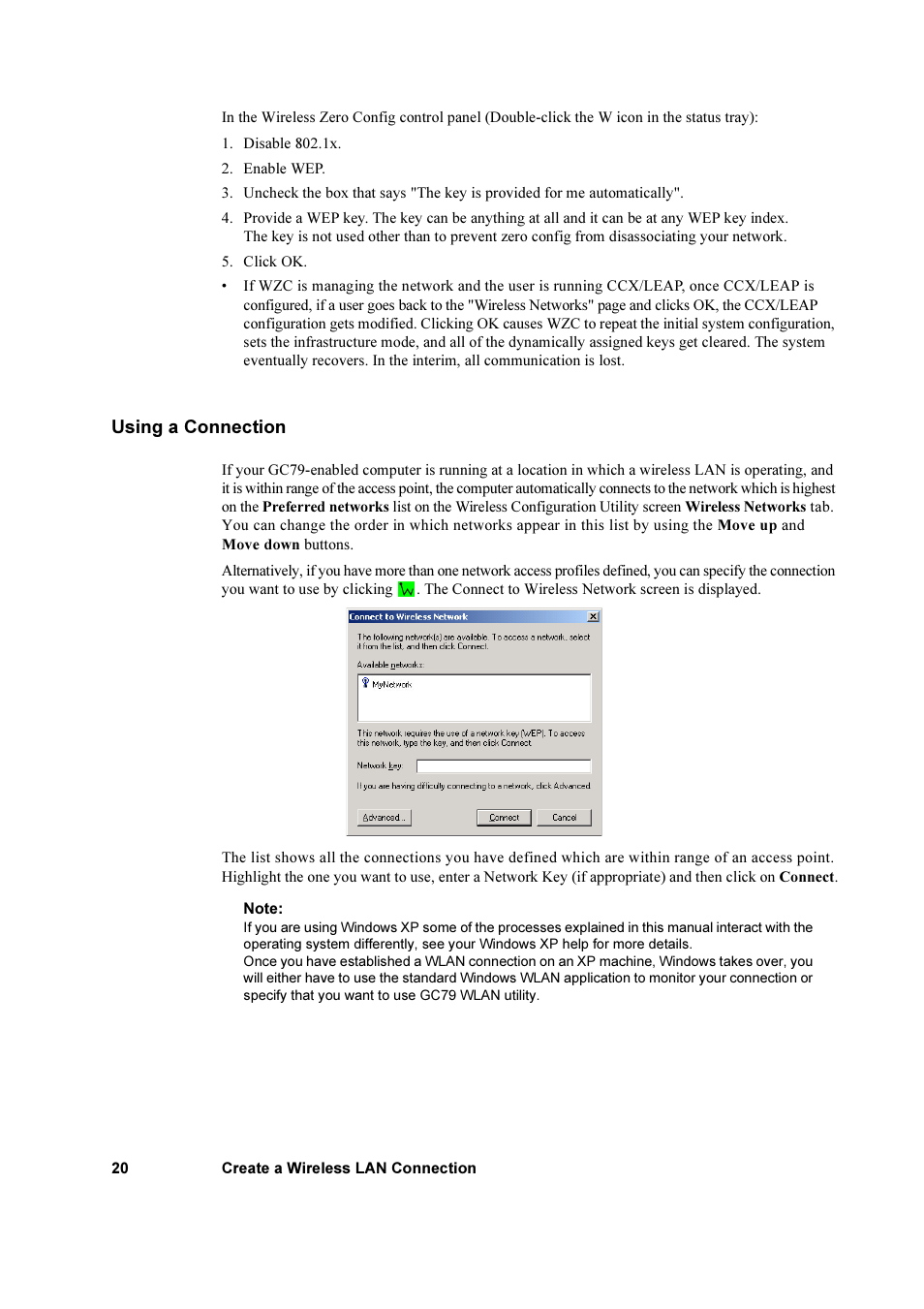 Using a connection | Sony Ericsson GC79 User Manual | Page 20 / 93