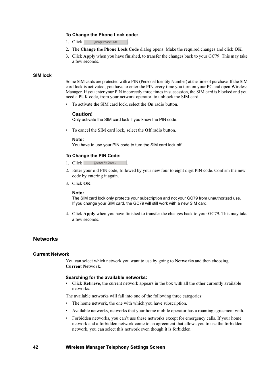 Networks | Sony Ericsson GC79 User Manual | Page 42 / 93