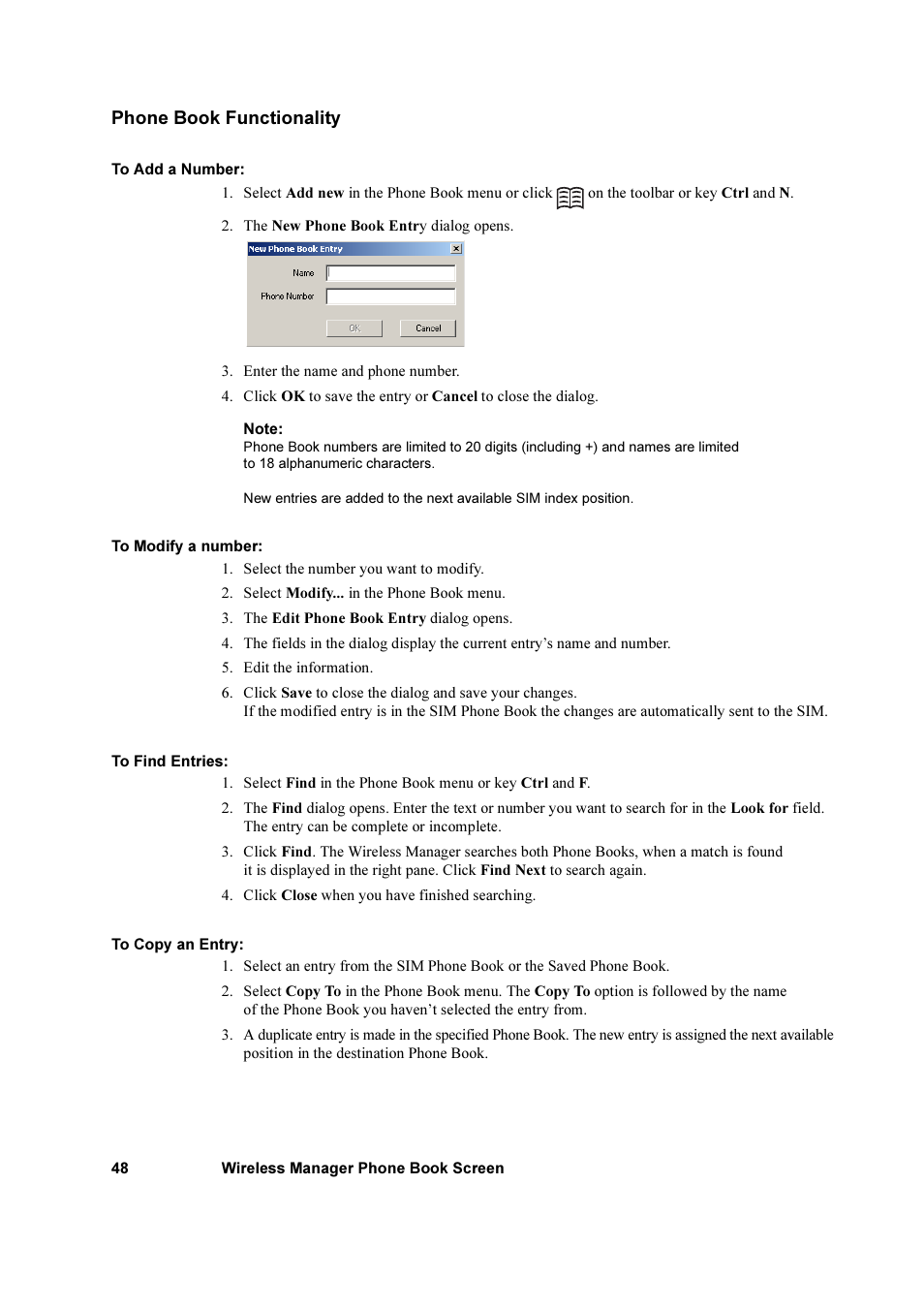 Phone book functionality | Sony Ericsson GC79 User Manual | Page 48 / 93