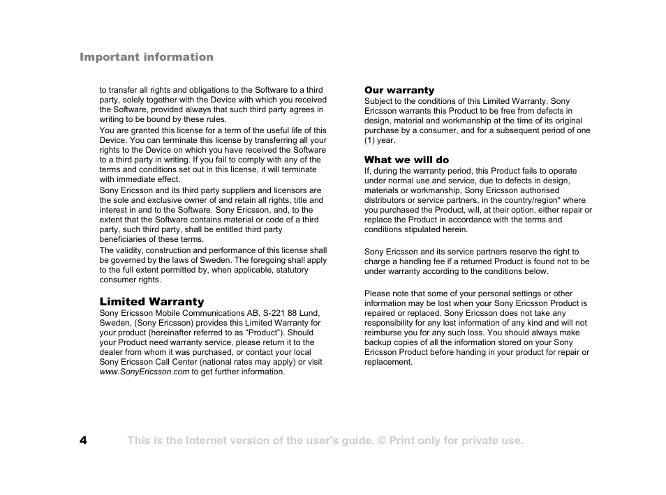 Sony Ericsson HCB-700 User Manual | Page 4 / 81