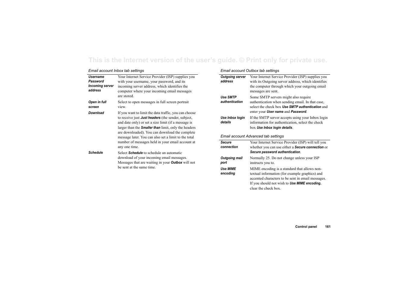 Sony Ericsson P910i User Manual | Page 161 / 204