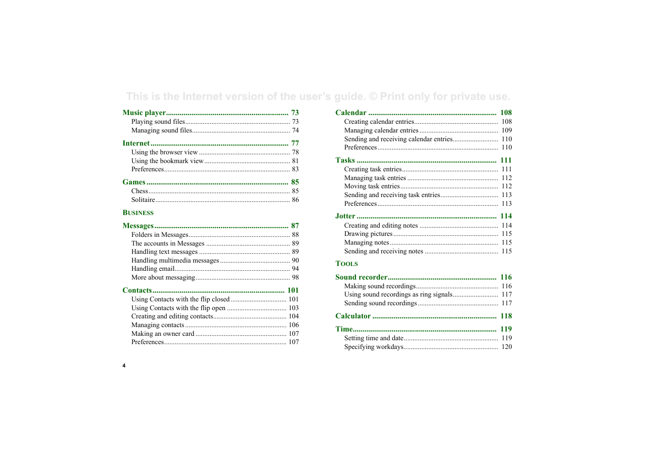 Sony Ericsson P910i User Manual | Page 4 / 204