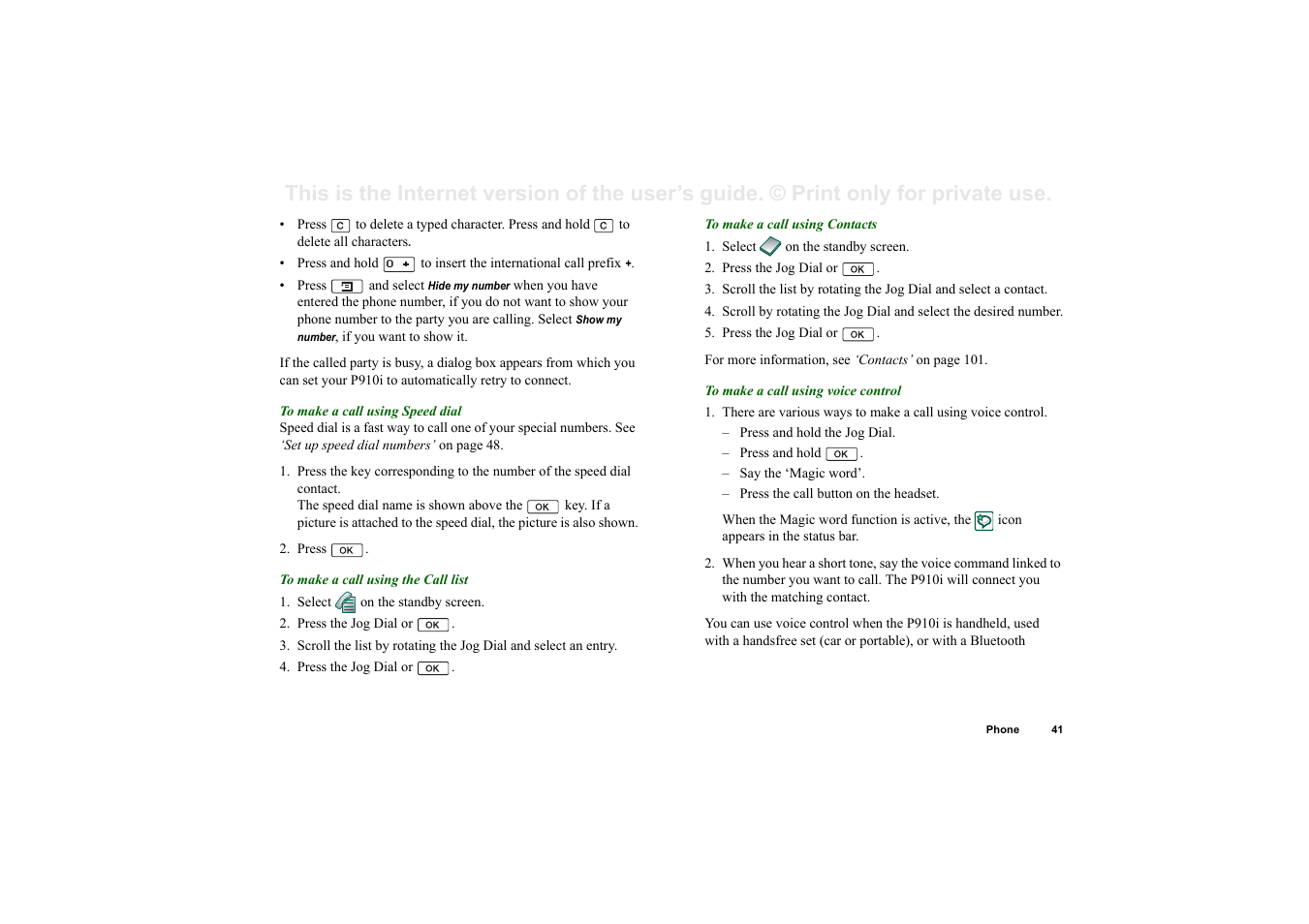 Sony Ericsson P910i User Manual | Page 41 / 204