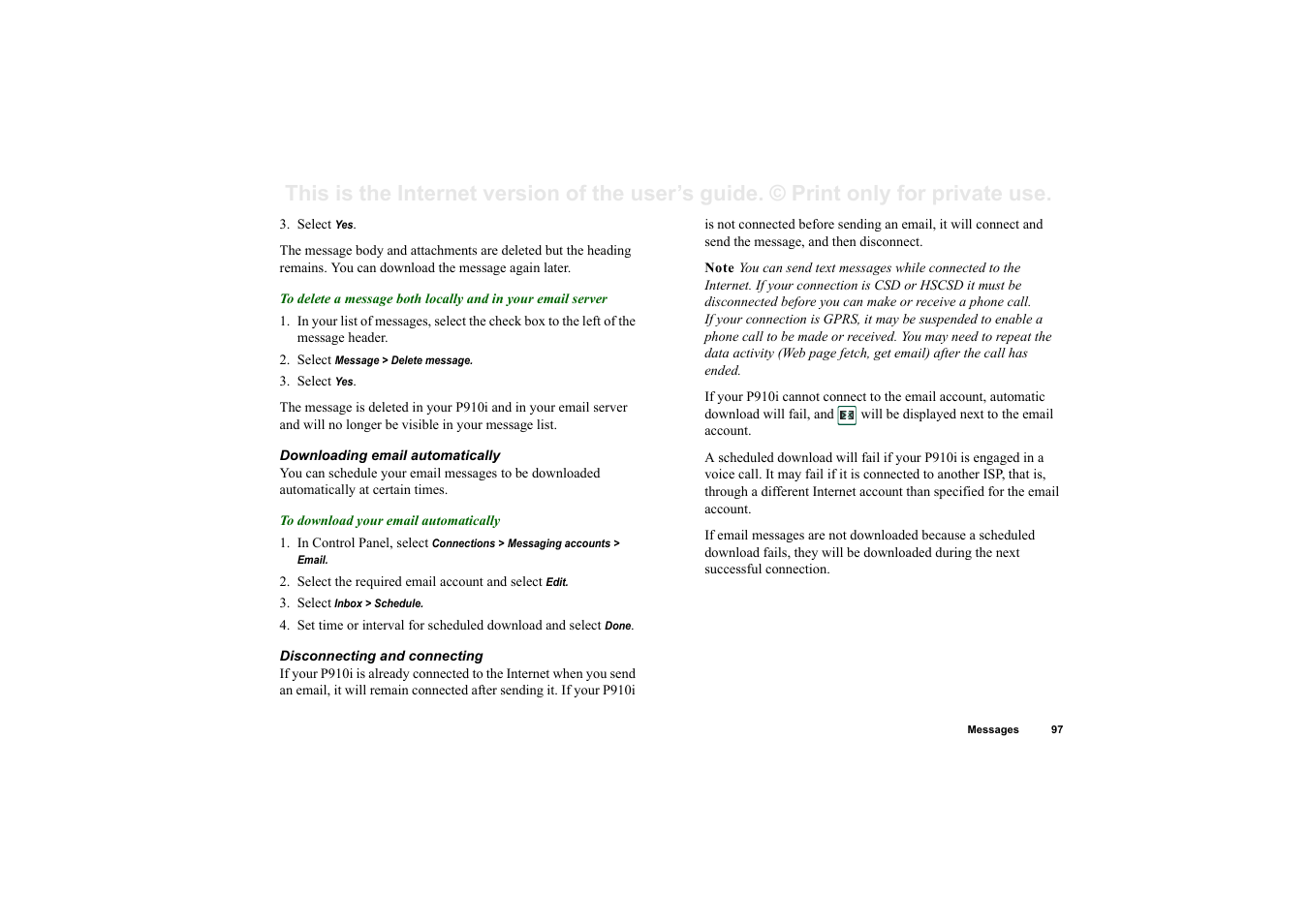 Sony Ericsson P910i User Manual | Page 97 / 204