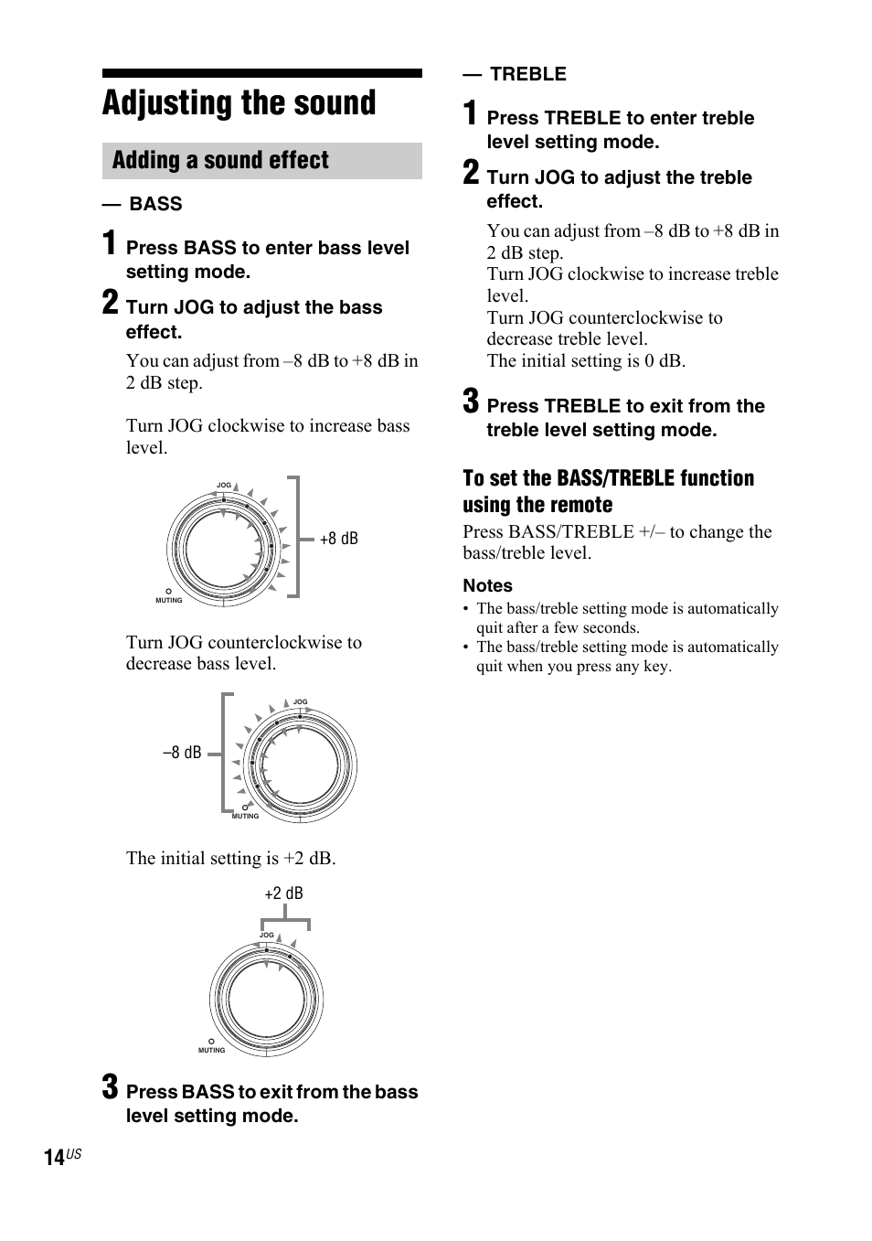Adjusting the sound, Adding a sound effect | Sony SRS-DB500 User Manual | Page 14 / 60