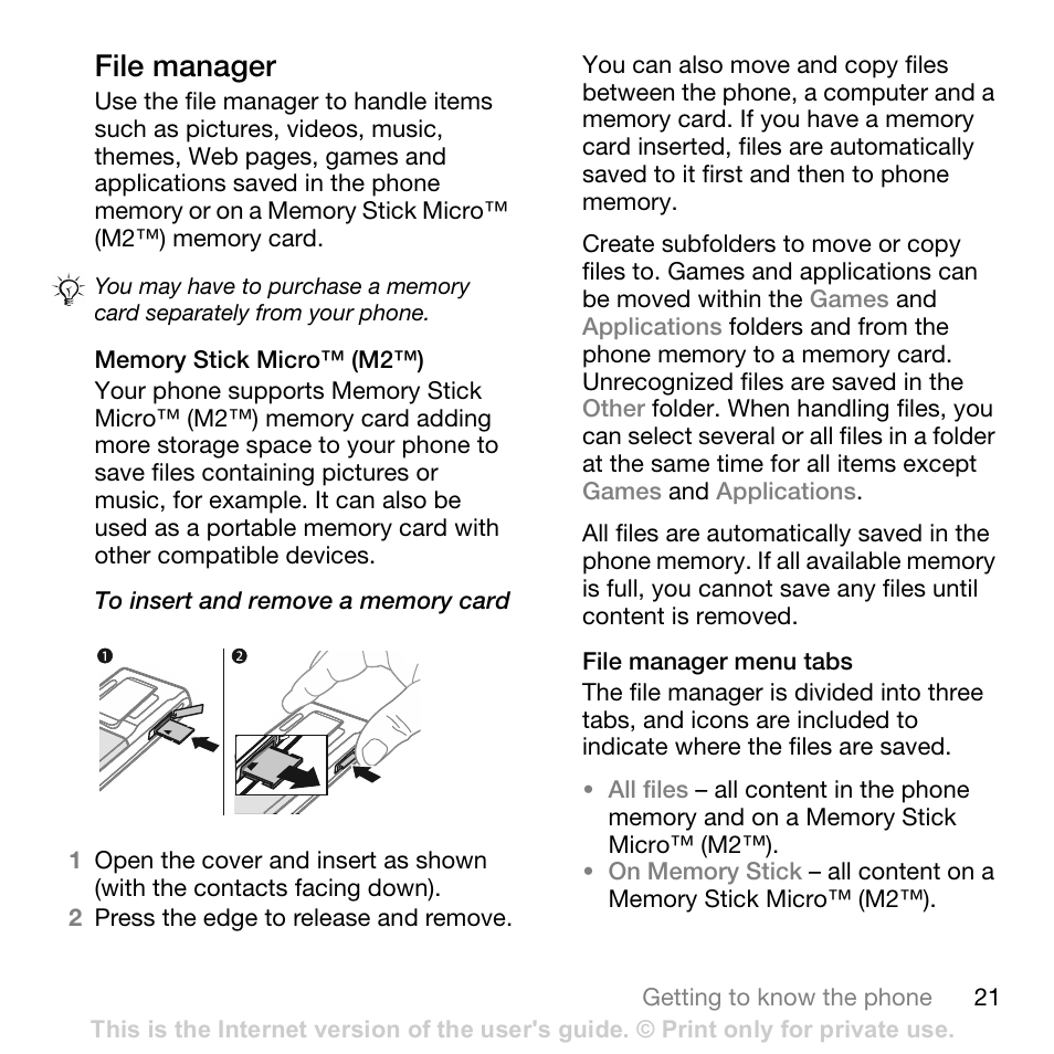 Sony Ericsson K800i User Manual | Page 21 / 105