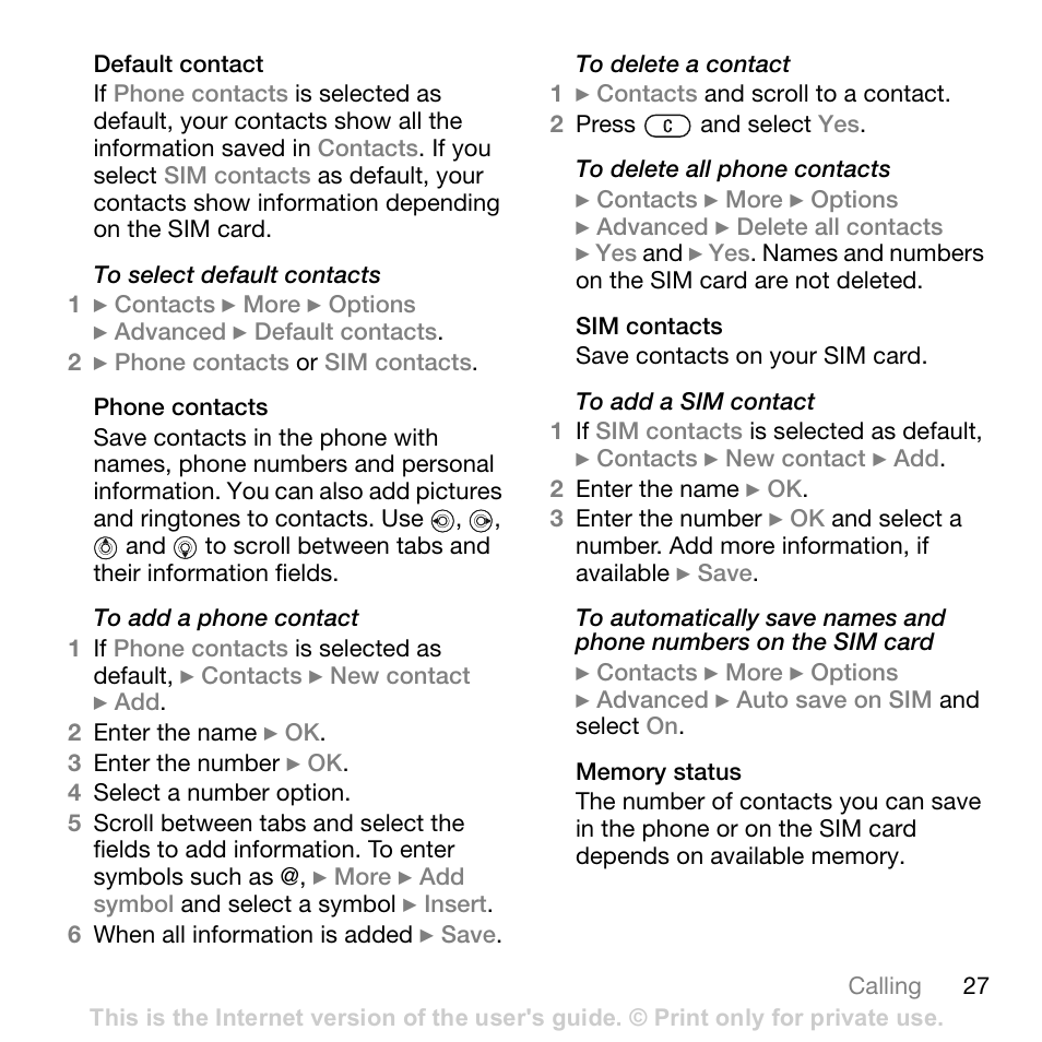 Sony Ericsson K800i User Manual | Page 27 / 105