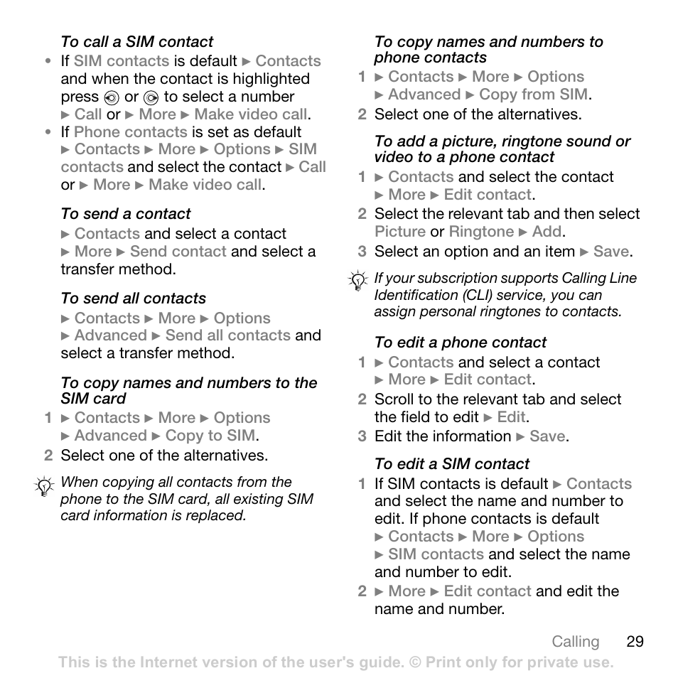 Conte nts, Sony ericsson t618 | Sony Ericsson K800i User Manual | Page 29 / 105