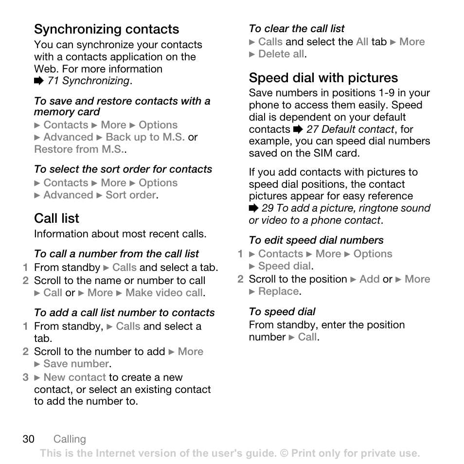 Sony Ericsson K800i User Manual | Page 30 / 105