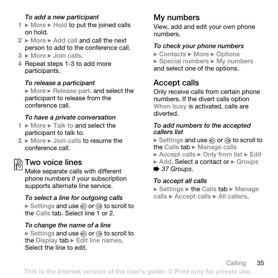 Sony Ericsson K800i User Manual | Page 35 / 105