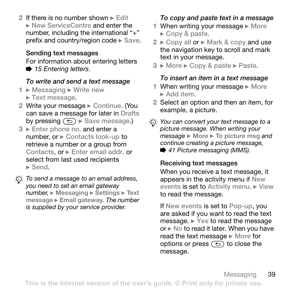 Sony Ericsson K800i User Manual | Page 39 / 105