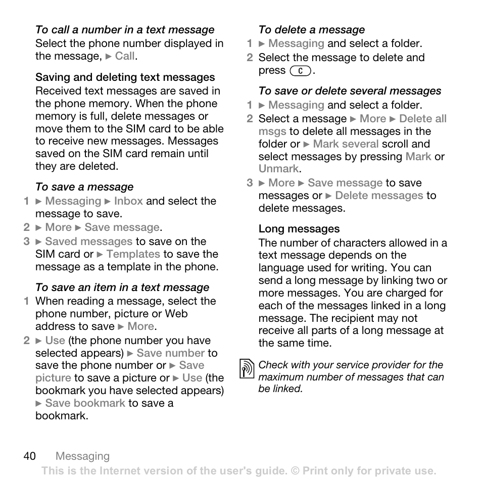 Sony Ericsson K800i User Manual | Page 40 / 105