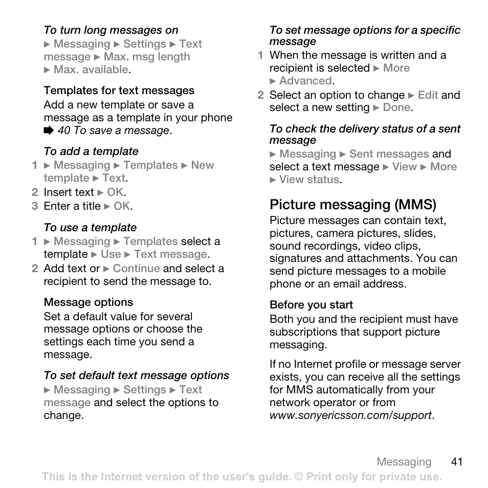 Sony Ericsson K800i User Manual | Page 41 / 105