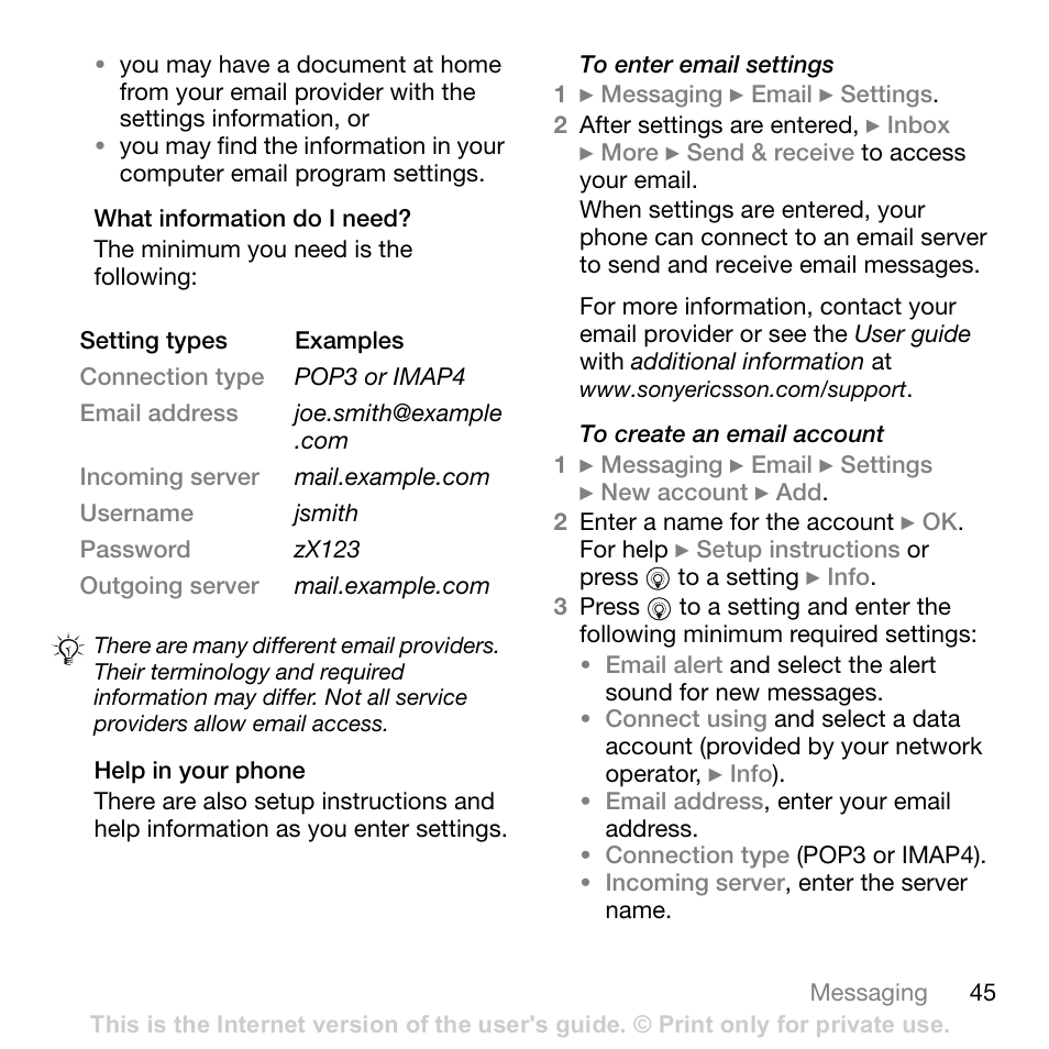 Sony Ericsson K800i User Manual | Page 45 / 105