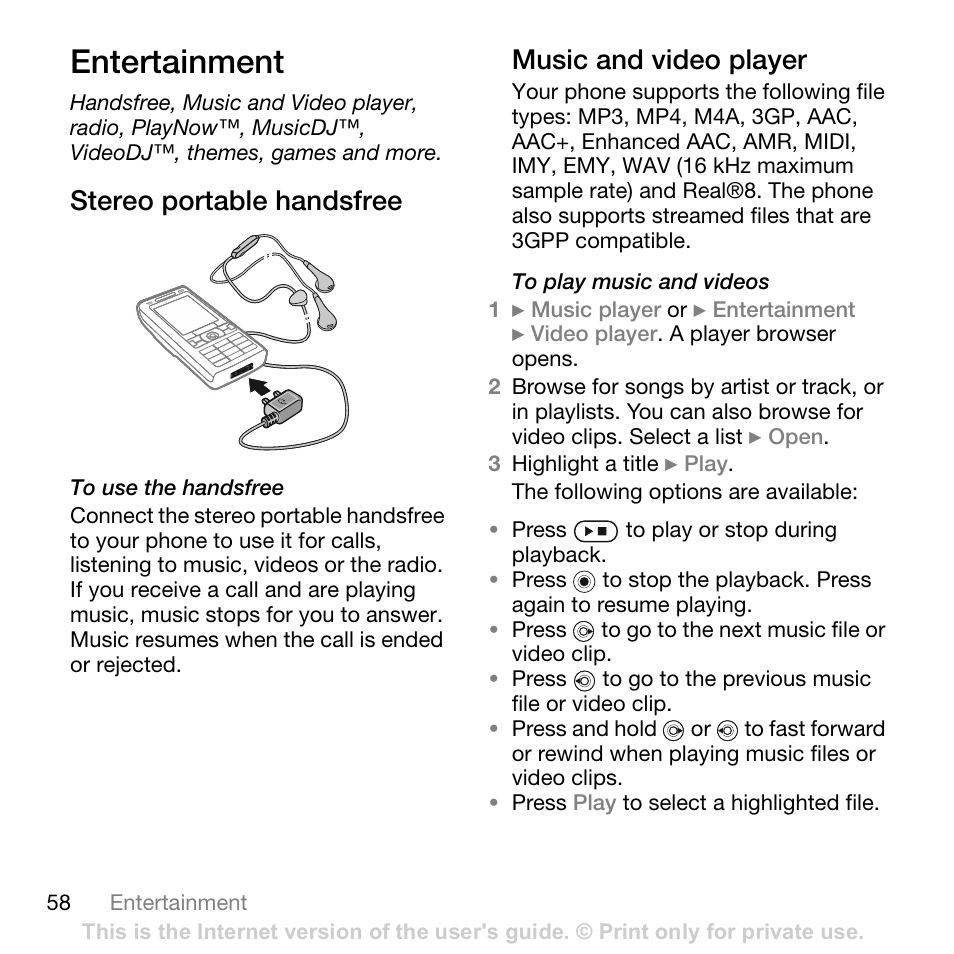 Sony Ericsson K800i User Manual | Page 58 / 105