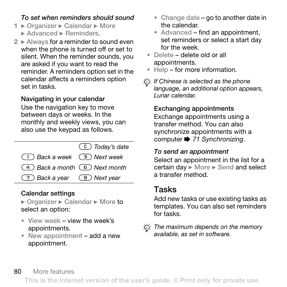 Sony Ericsson K800i User Manual | Page 80 / 105