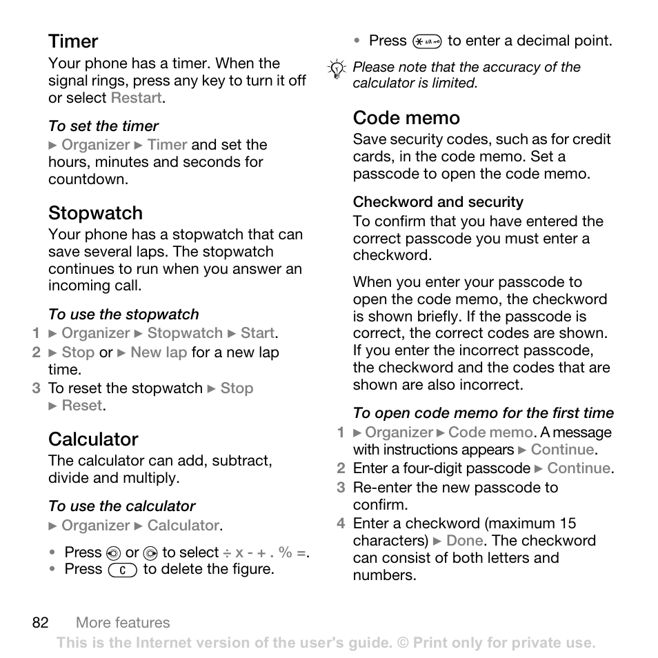 Sony Ericsson K800i User Manual | Page 82 / 105