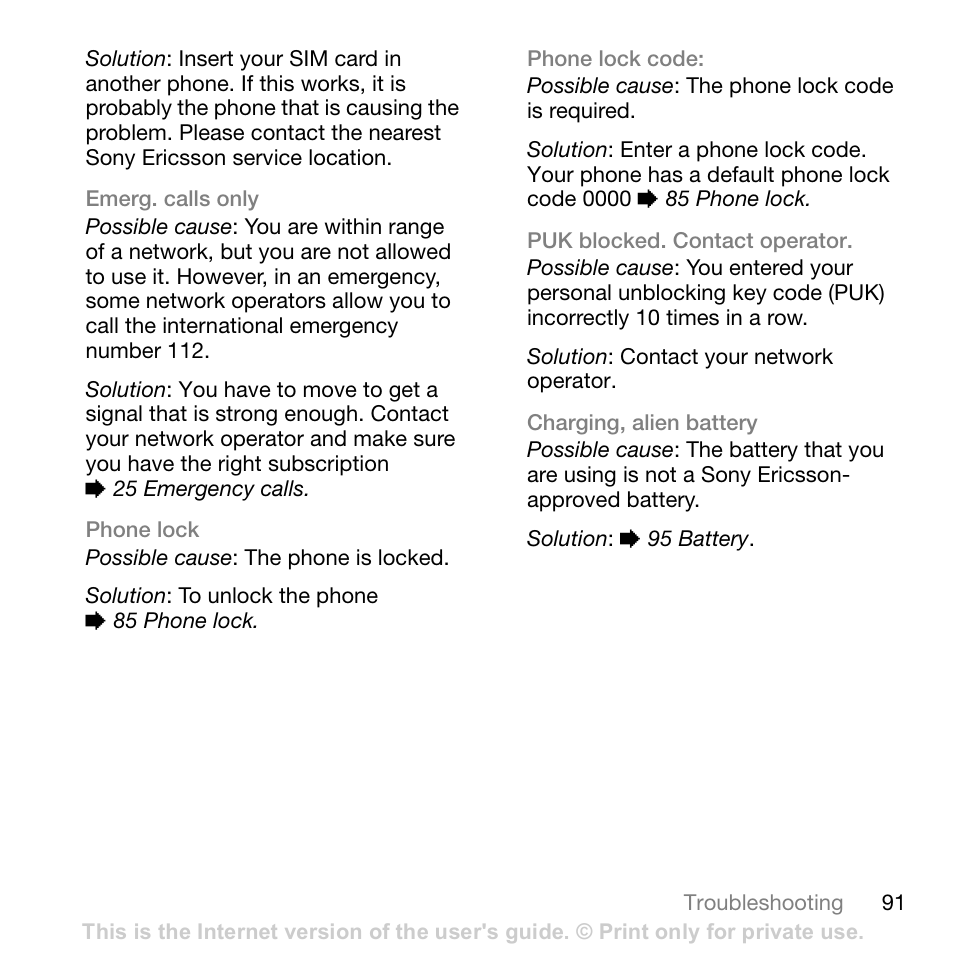 Sony Ericsson K800i User Manual | Page 91 / 105