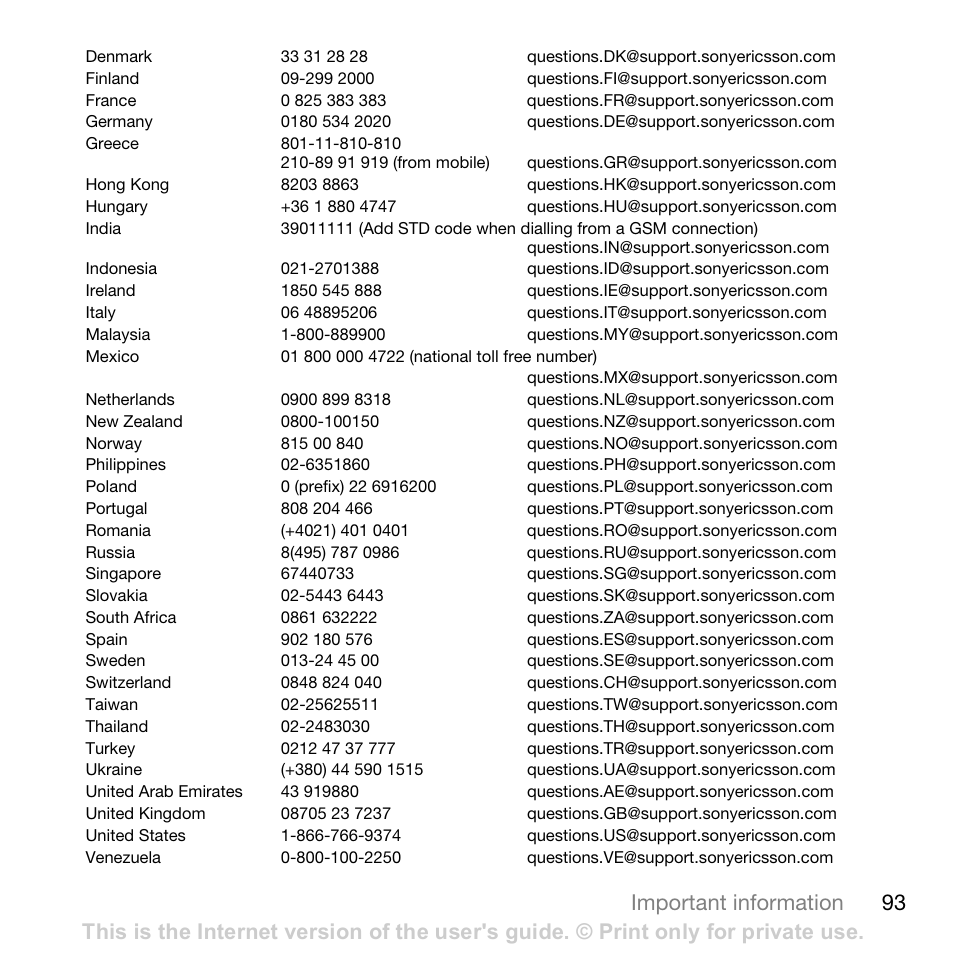 Sony Ericsson K800i User Manual | Page 93 / 105