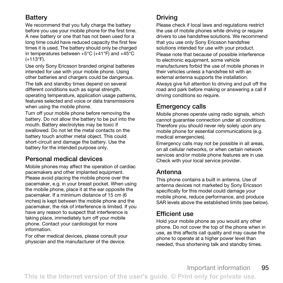 Sony Ericsson K800i User Manual | Page 95 / 105