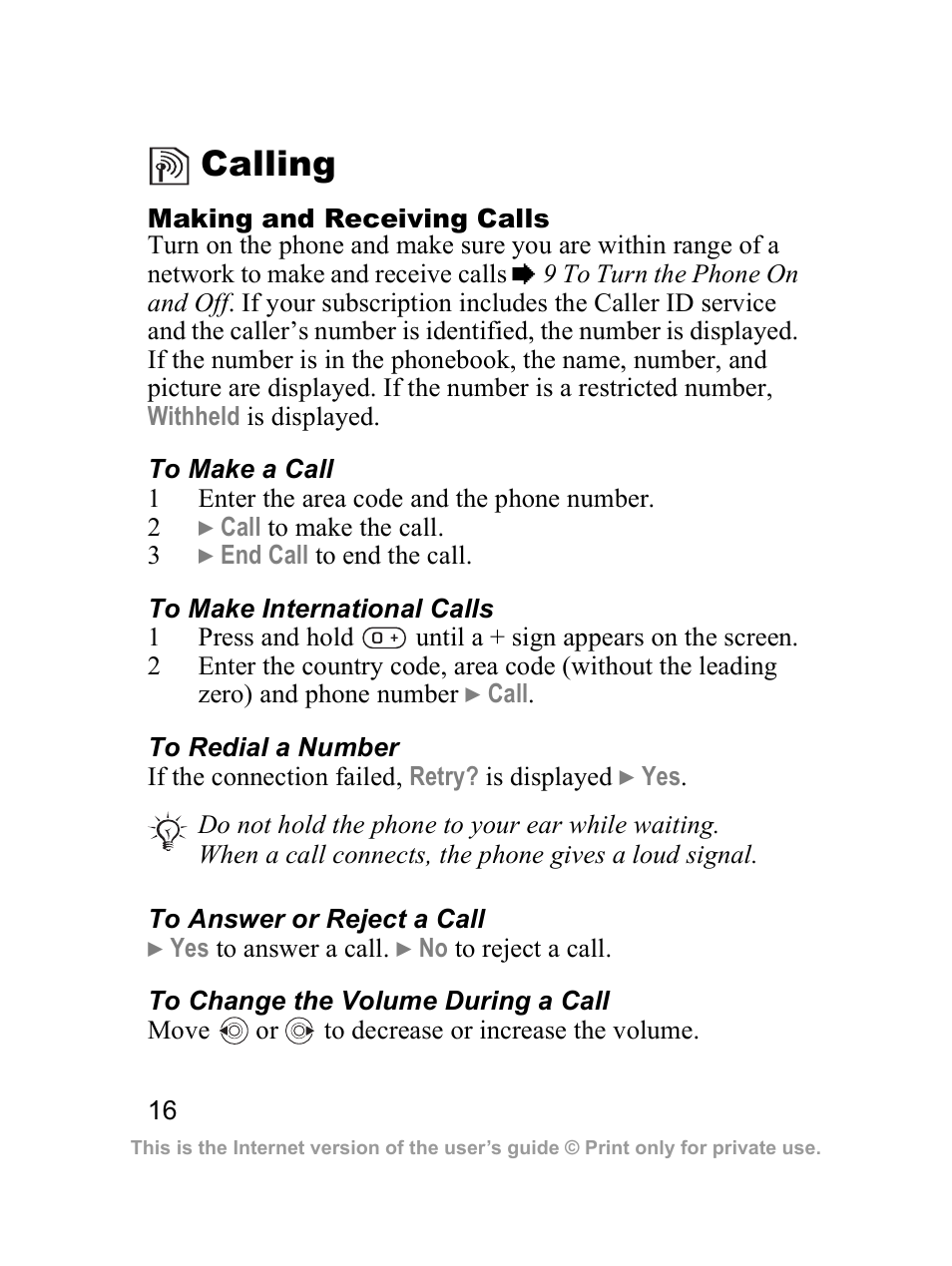 Calling | Sony Ericsson J300i User Manual | Page 17 / 81