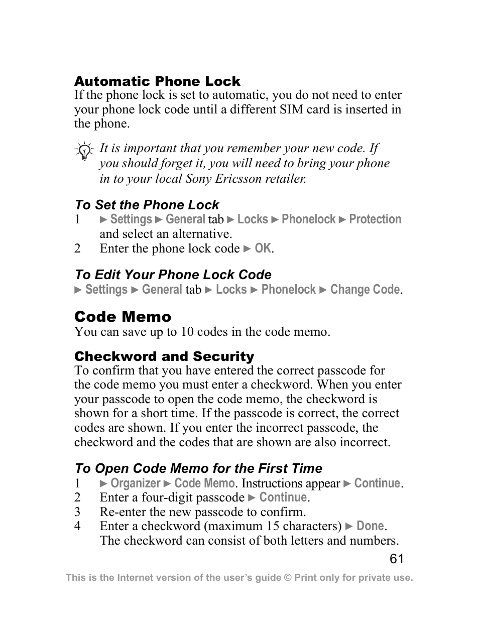 Sony Ericsson J300i User Manual | Page 62 / 81