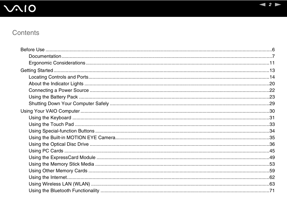 Sony Ericsson VGN-SZ700 User Manual | Page 2 / 235