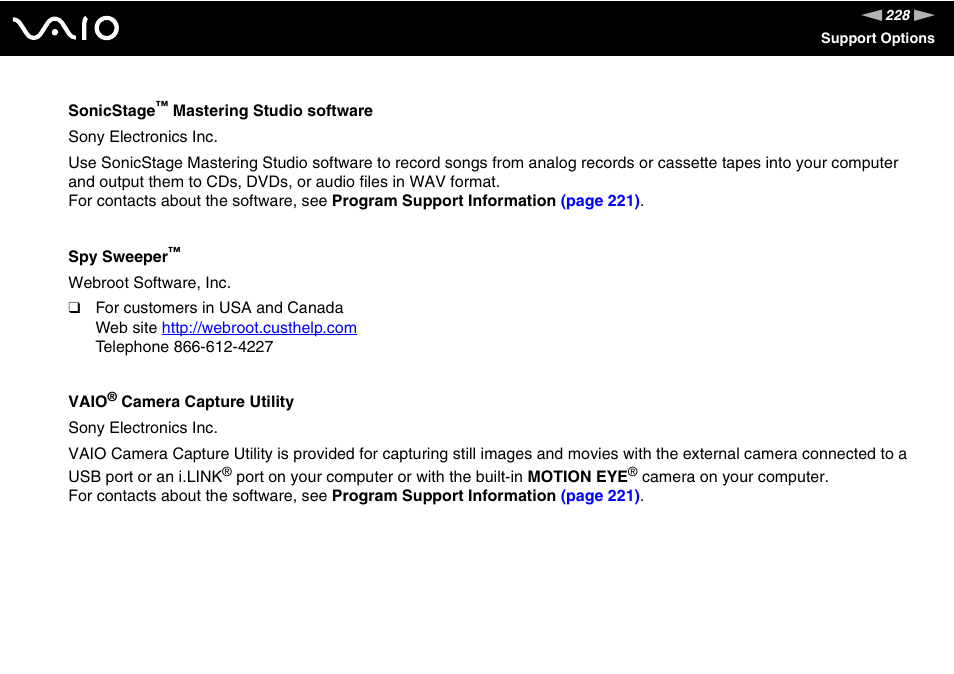 Sony Ericsson VGN-SZ700 User Manual | Page 228 / 235