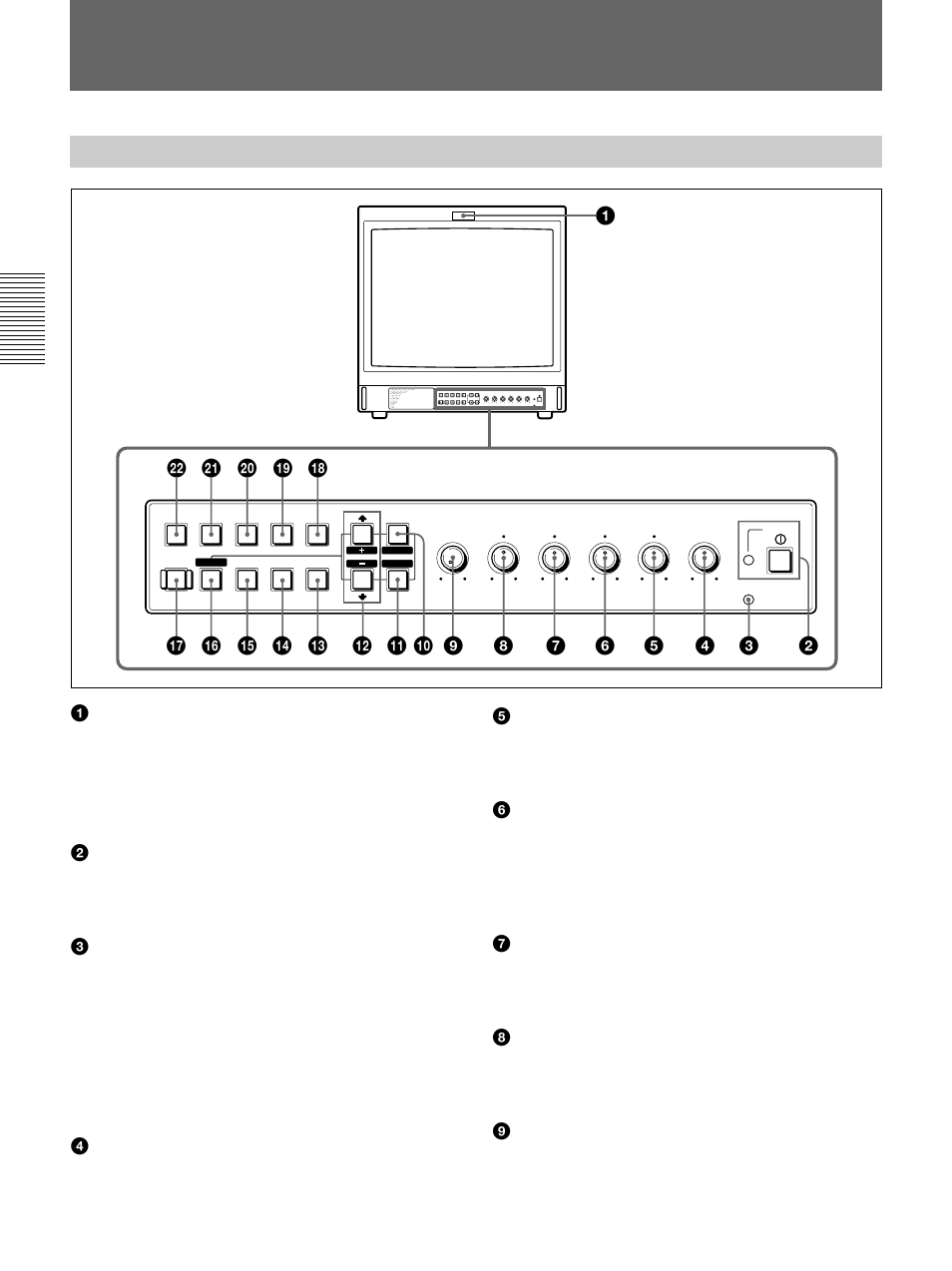 Panneau avant | Sony Ericsson PVM-20M4A User Manual | Page 24 / 56