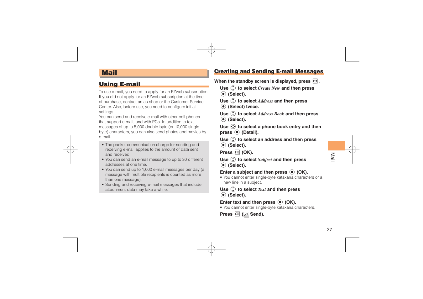 Mail, Using e-mail, Creating and sending e-mail messages | Sony Ericsson IIDA G11 User Manual | Page 29 / 62