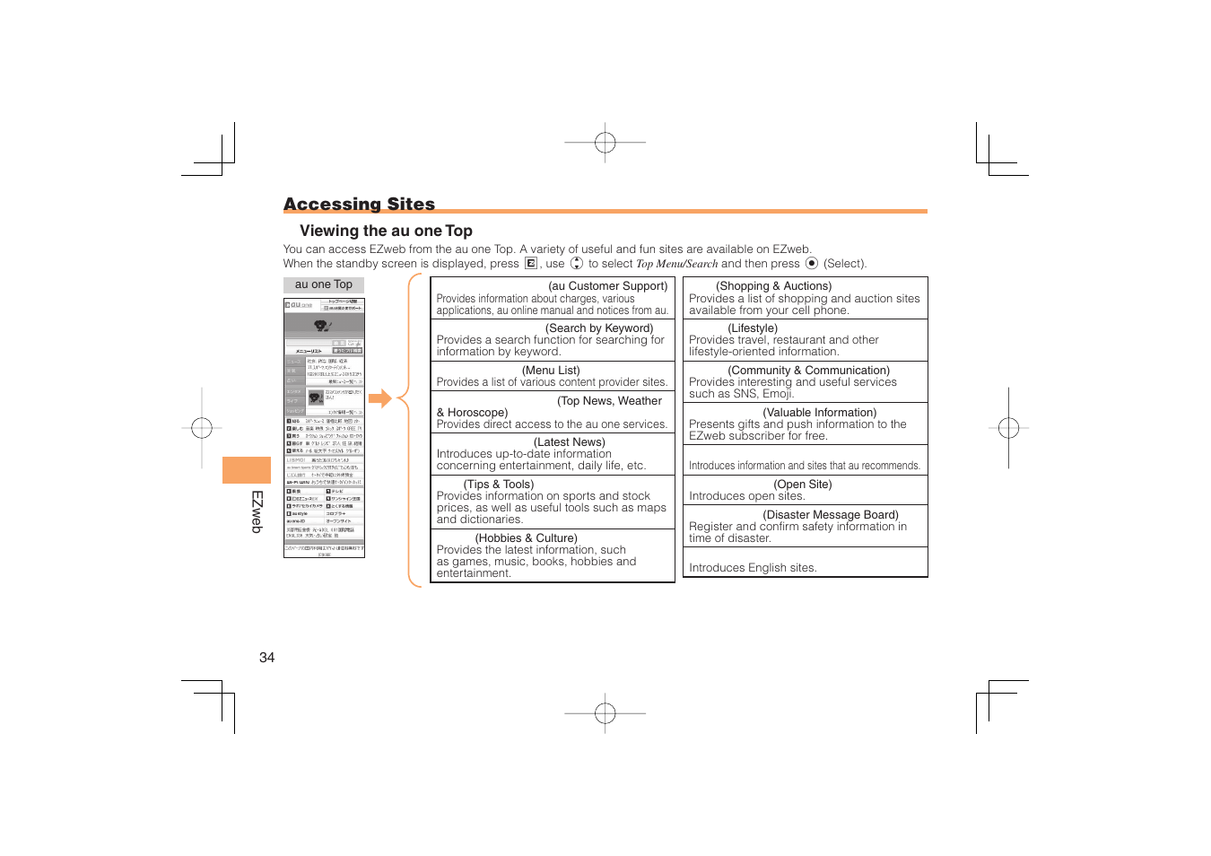 Accessing sites | Sony Ericsson IIDA G11 User Manual | Page 36 / 62