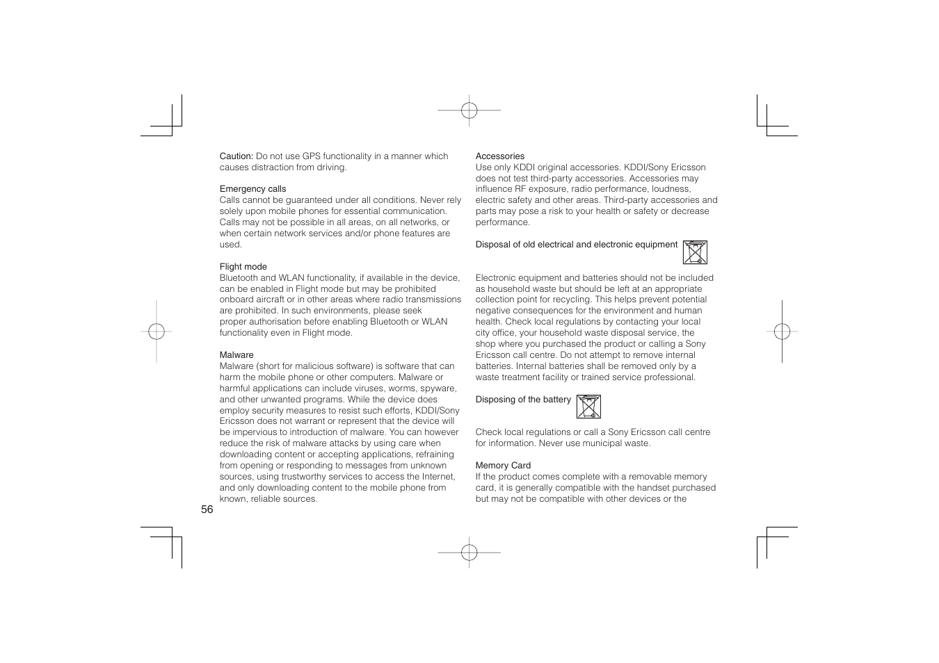 Sony Ericsson IIDA G11 User Manual | Page 58 / 62