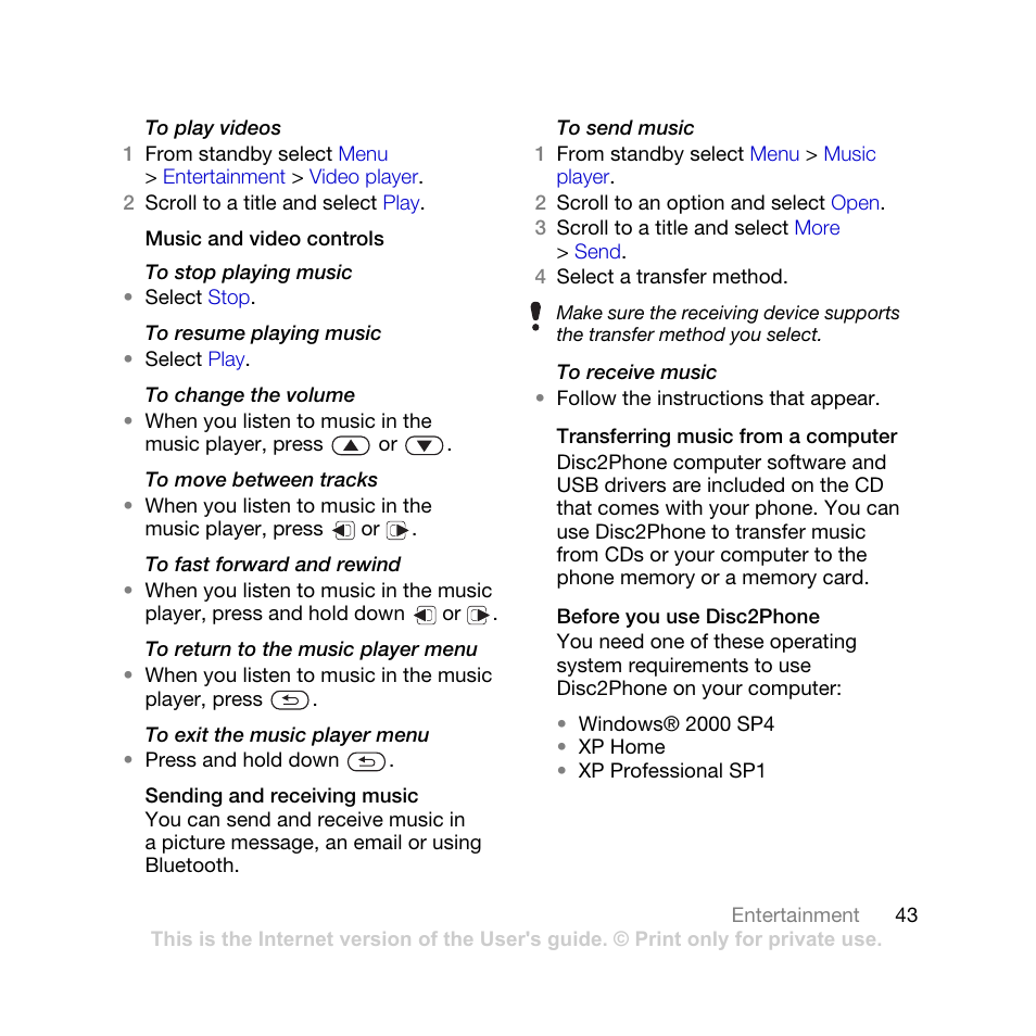 Sony Ericsson K770i User Manual | Page 45 / 84