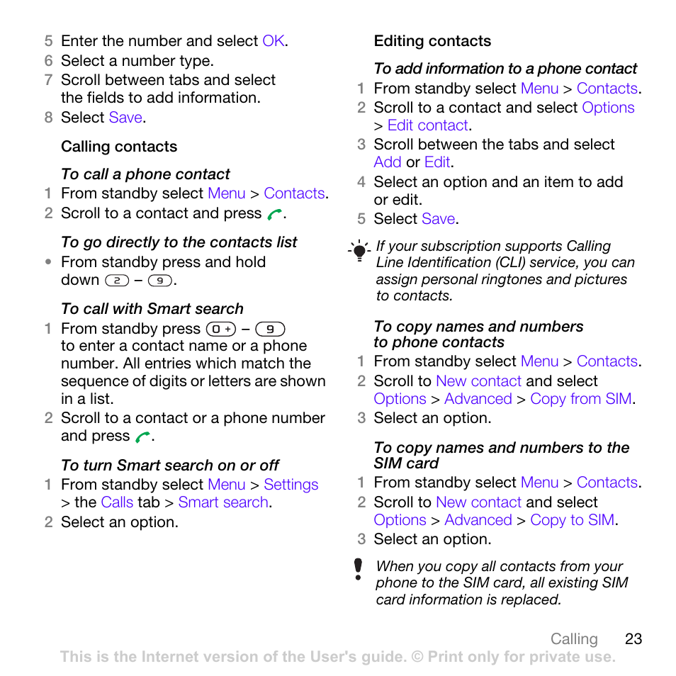 Sony Ericsson W760i User Manual | Page 25 / 79