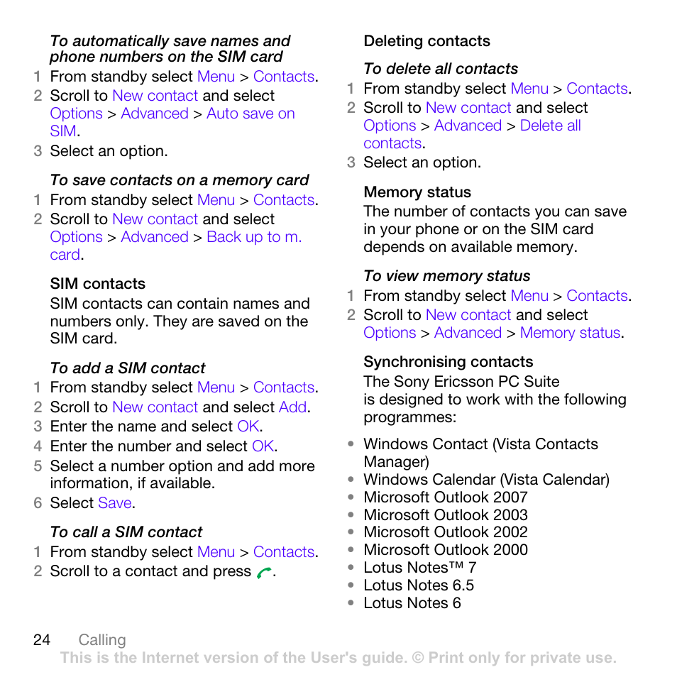 Sony Ericsson W760i User Manual | Page 26 / 79