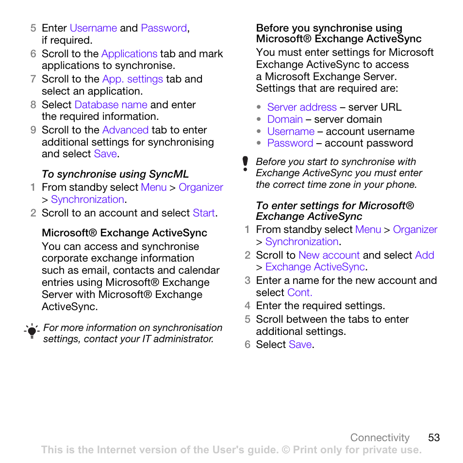 Sony Ericsson W760i User Manual | Page 55 / 79