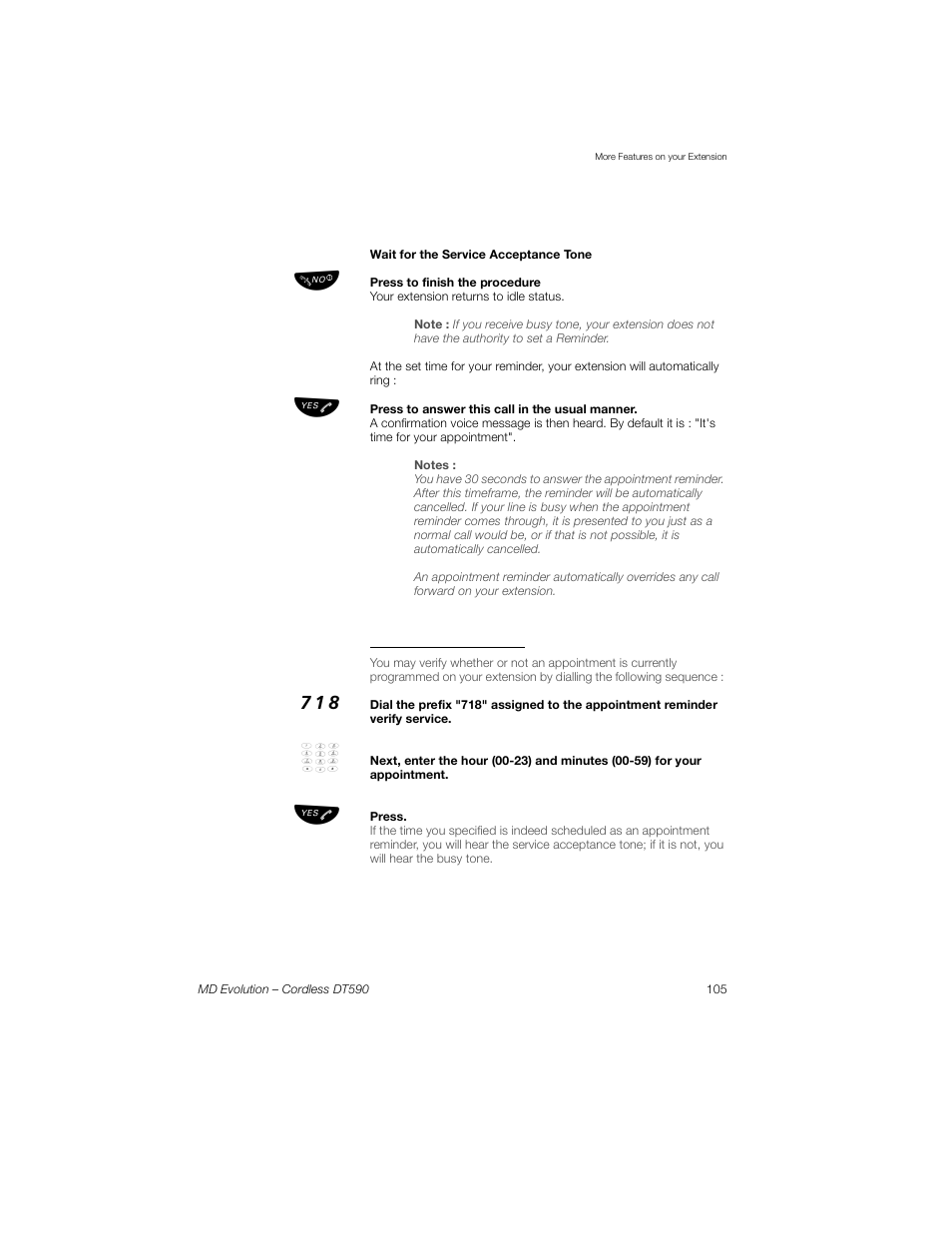 Verify reminder service | Sony Ericsson Cordless DT590 User Manual | Page 105 / 164