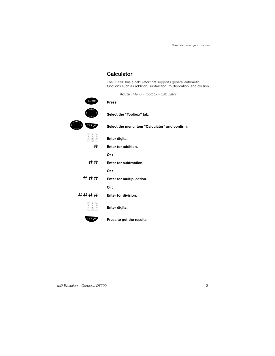 Calculator, ºь ы | Sony Ericsson Cordless DT590 User Manual | Page 121 / 164