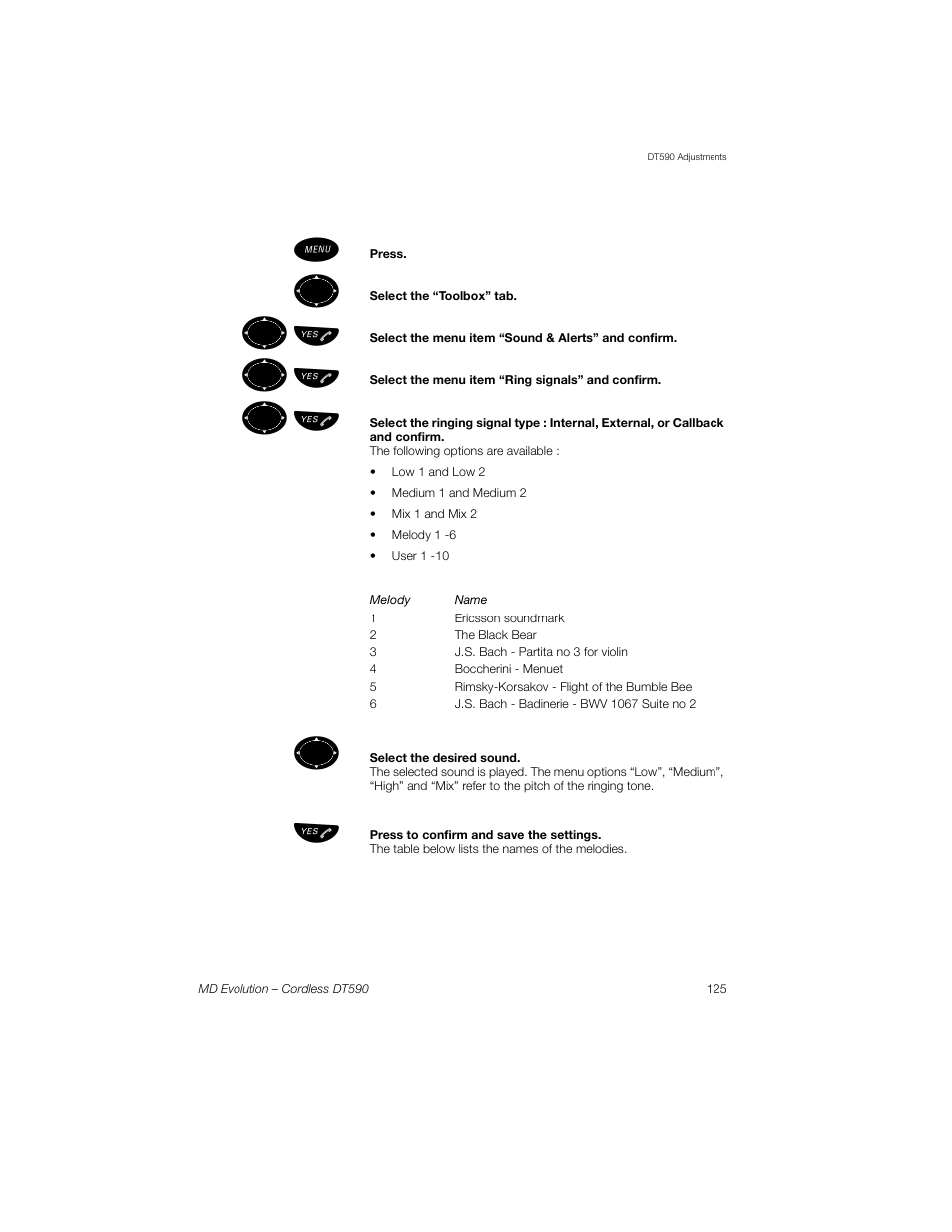 ºь ы | Sony Ericsson Cordless DT590 User Manual | Page 125 / 164