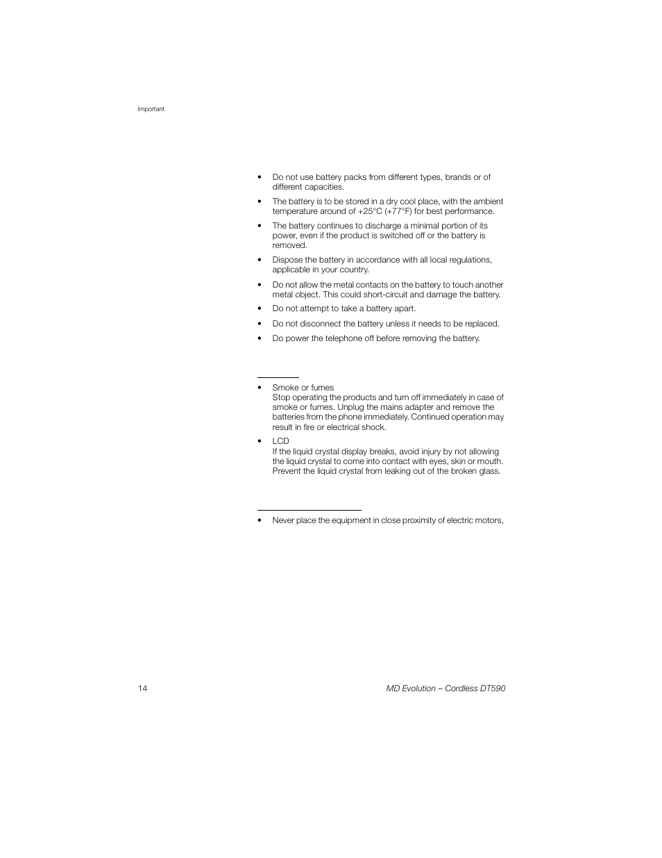 Warnings, Preventing malfunction | Sony Ericsson Cordless DT590 User Manual | Page 14 / 164