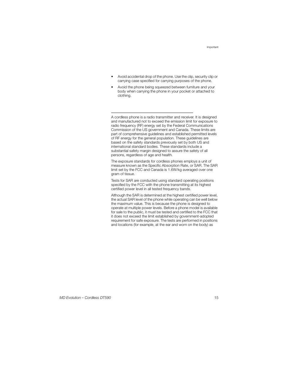 Exposure to radio frequency signals (sa) | Sony Ericsson Cordless DT590 User Manual | Page 15 / 164