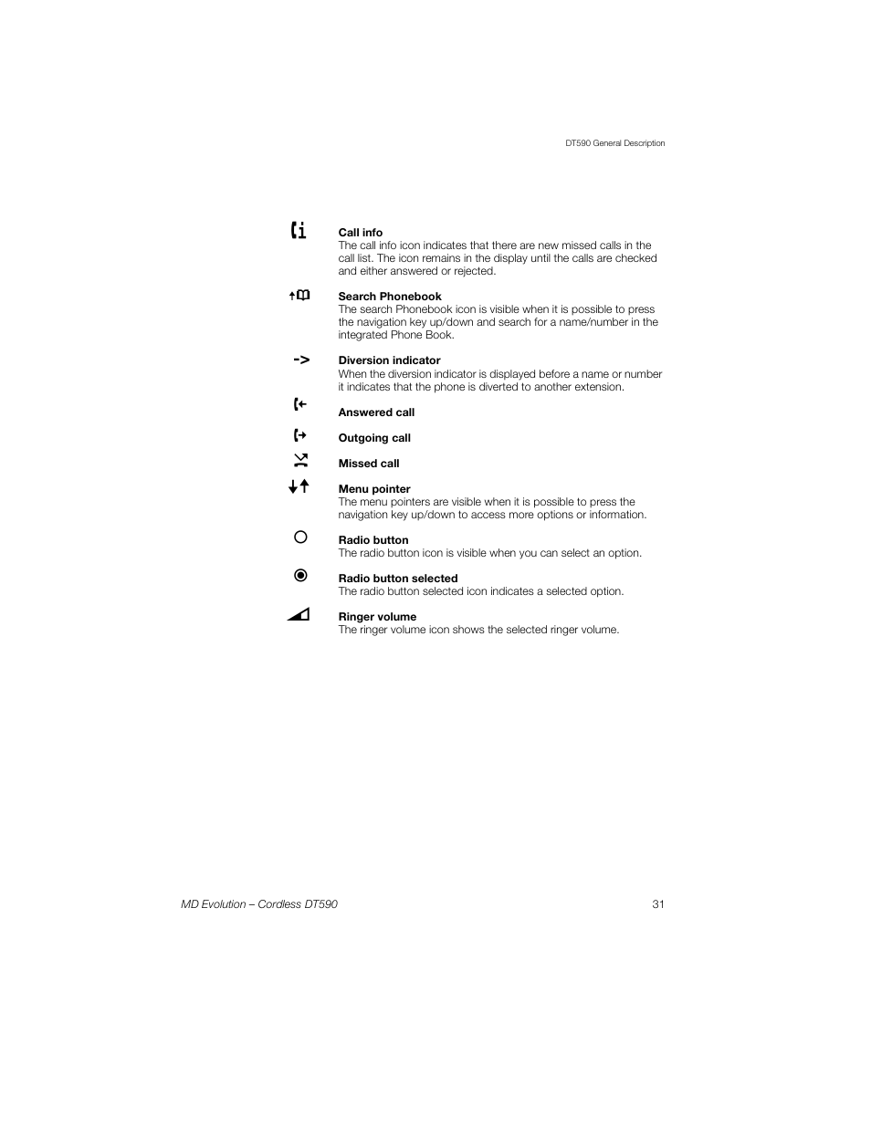 Sony Ericsson Cordless DT590 User Manual | Page 31 / 164