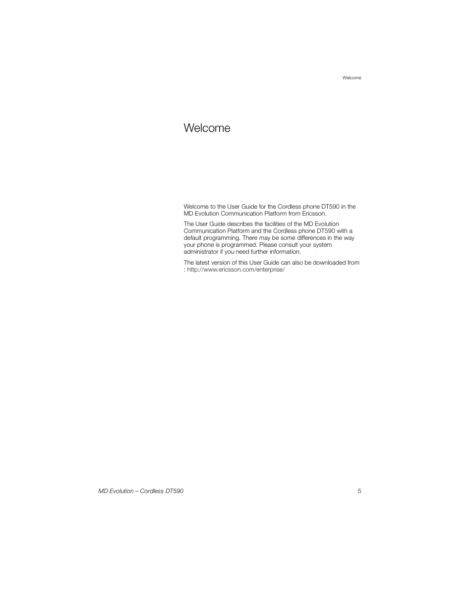 Welcome | Sony Ericsson Cordless DT590 User Manual | Page 5 / 164