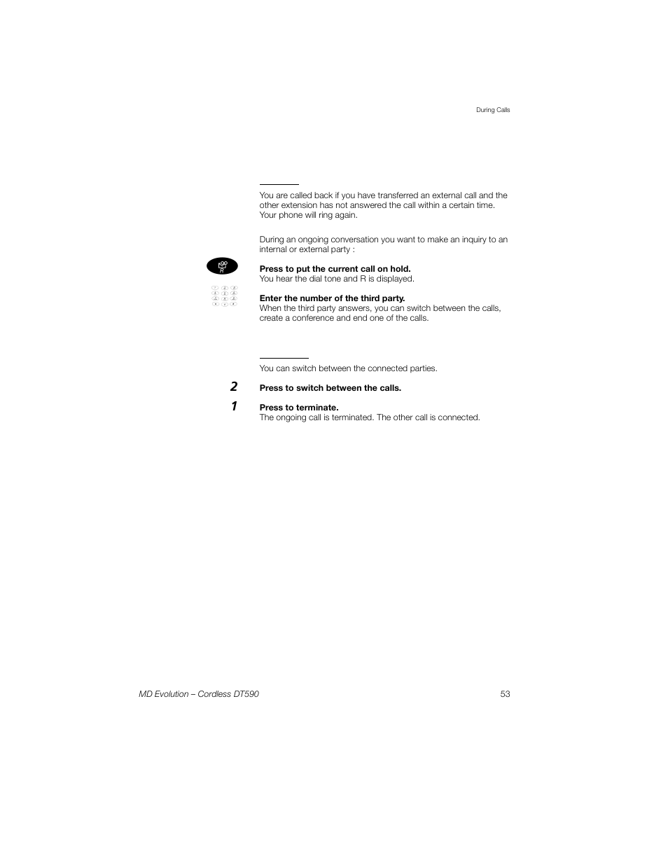 Callback, Refer back | Sony Ericsson Cordless DT590 User Manual | Page 53 / 164