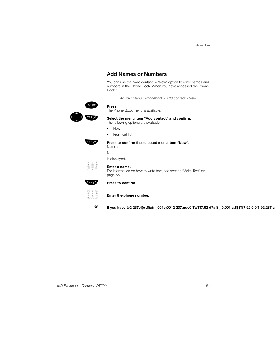 Add names or numbers, ºь ы | Sony Ericsson Cordless DT590 User Manual | Page 61 / 164