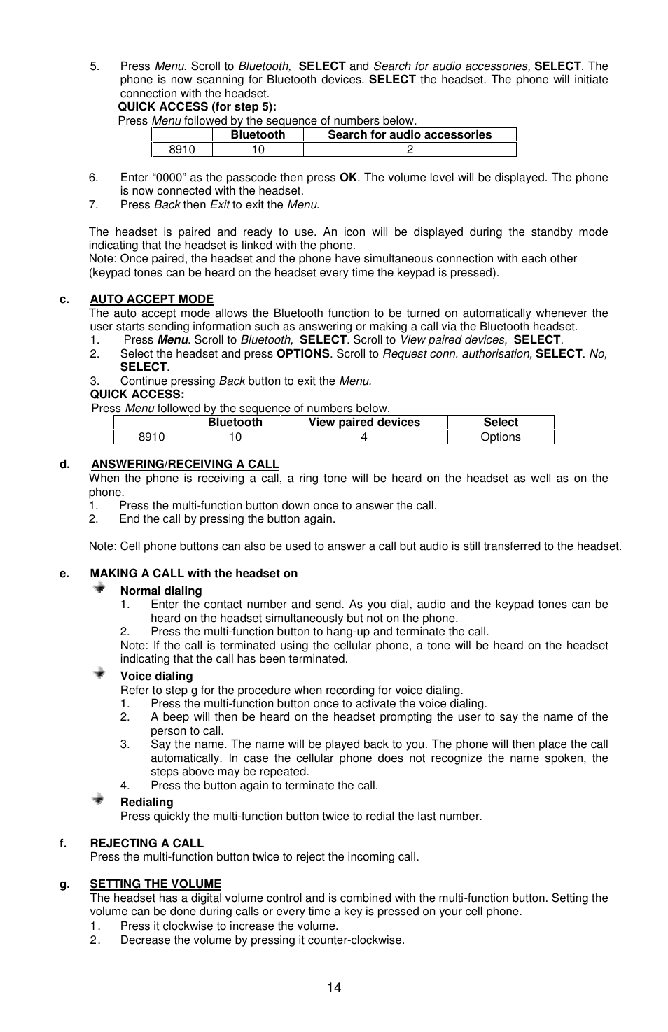 Sony Ericsson Bluetooth Enabled Hands-Free Kit /Headset User Manual | Page 15 / 20