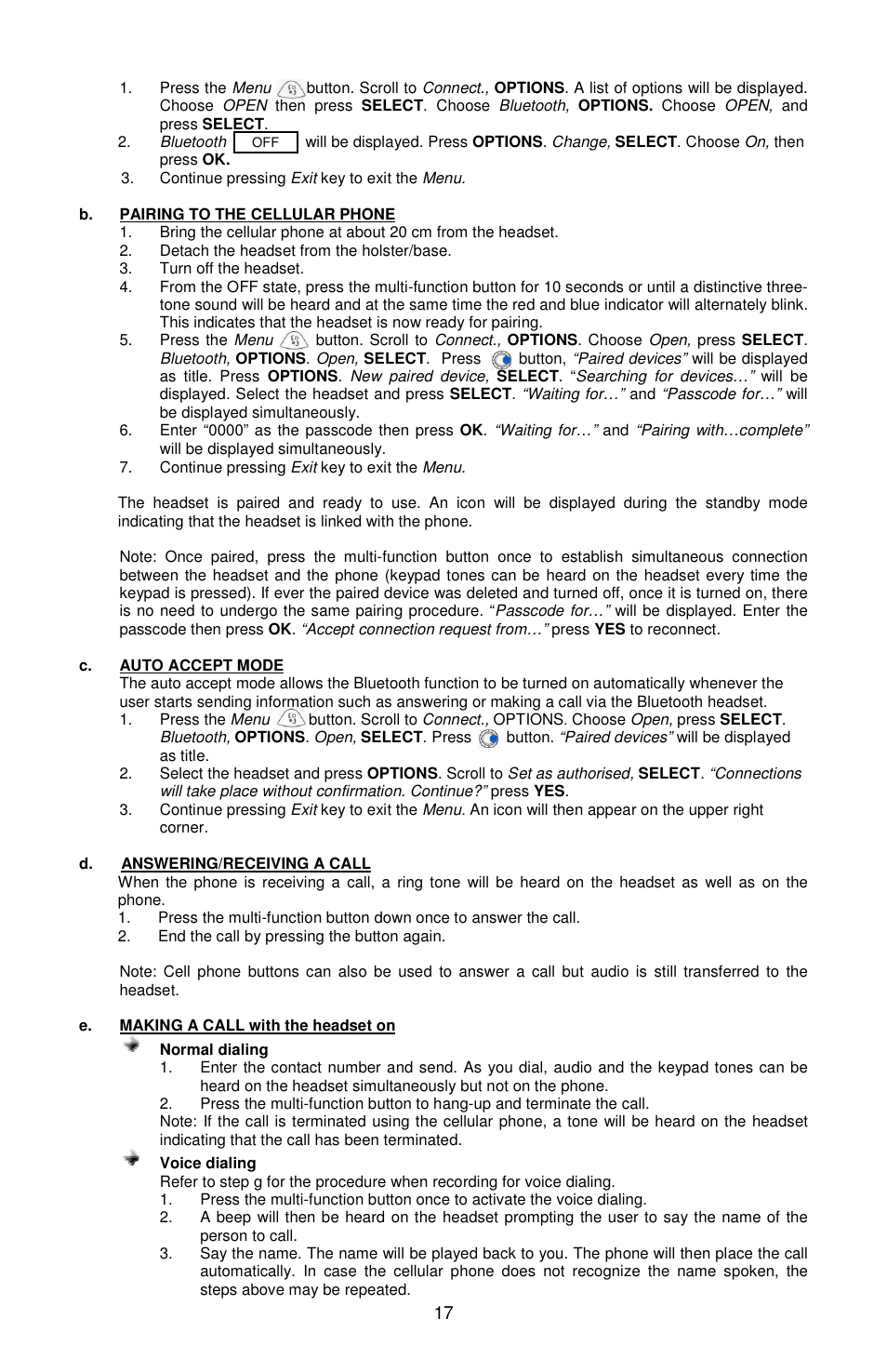 Sony Ericsson Bluetooth Enabled Hands-Free Kit /Headset User Manual | Page 18 / 20