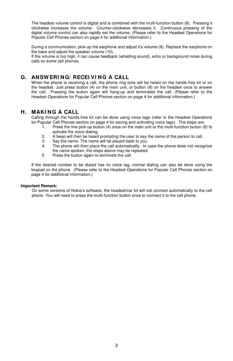 Sony Ericsson Bluetooth Enabled Hands-Free Kit /Headset User Manual | Page 4 / 20