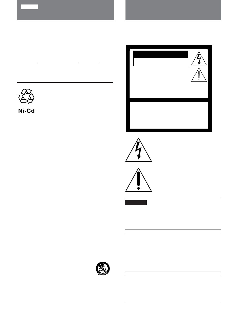 Warning, Caution, Attention | Precaucion, Owner’s record, Important safety instruction | Sony Ericsson TU-1041U User Manual | Page 2 / 26