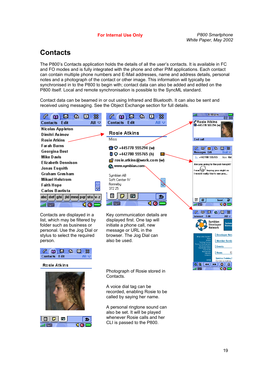 Contacts | Sony Ericsson P802 User Manual | Page 19 / 90